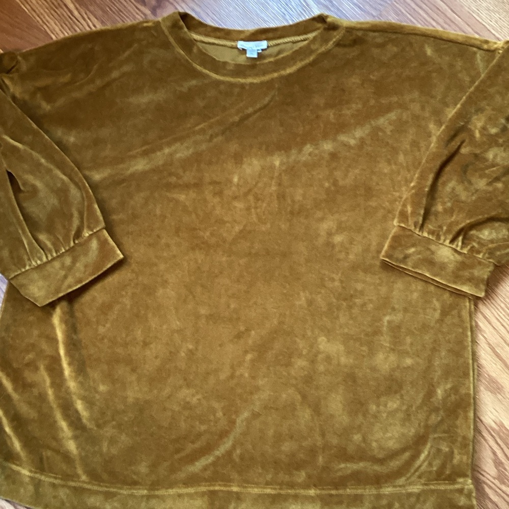 Garnet Hill Mustard Crewneck  top
